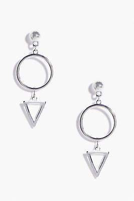 Damen Kate Ohrringe mit Dreieck und Kreis in Silber größe Einheitsgröße
