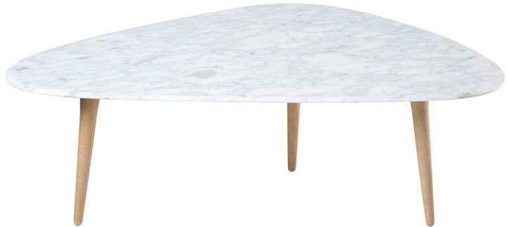 red edition - Fifties Couchtisch, groß, Eiche / Marmor (M10)
