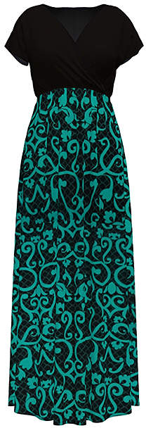 Green & Black Floral Surplice Maxi Dress - Women & Plus