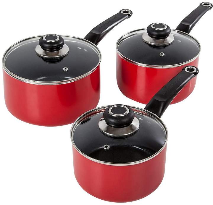 Equip 3-piece Saucepan Set In Red