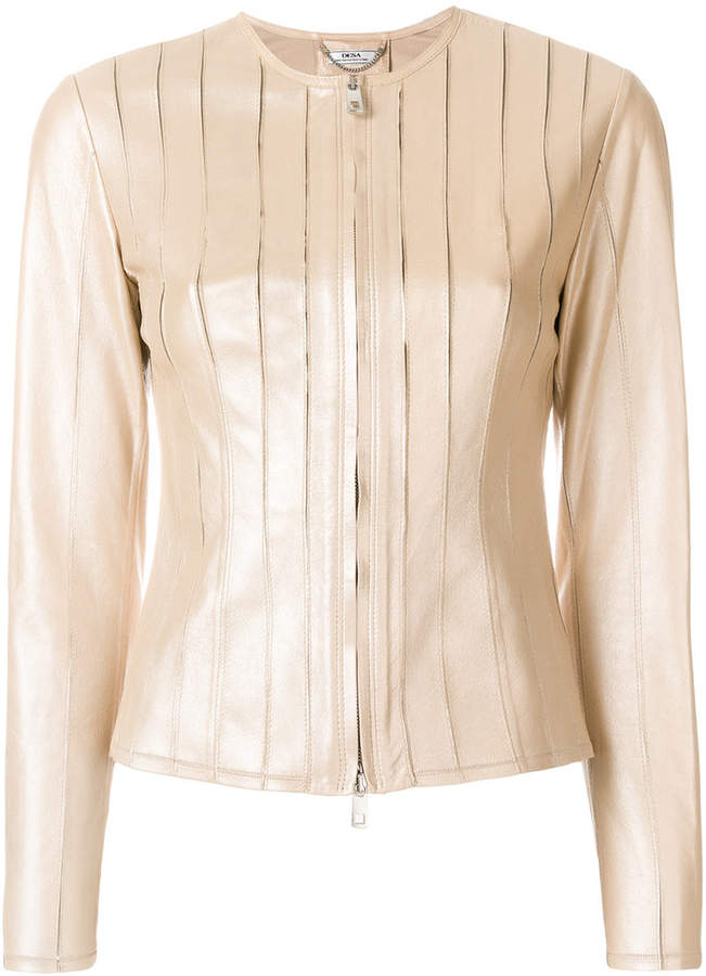 Desa Collection Lederjacke mit Einsätzen