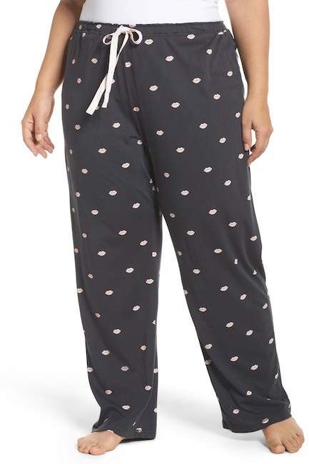 Lip Print Pajama Pants (Plus Size)