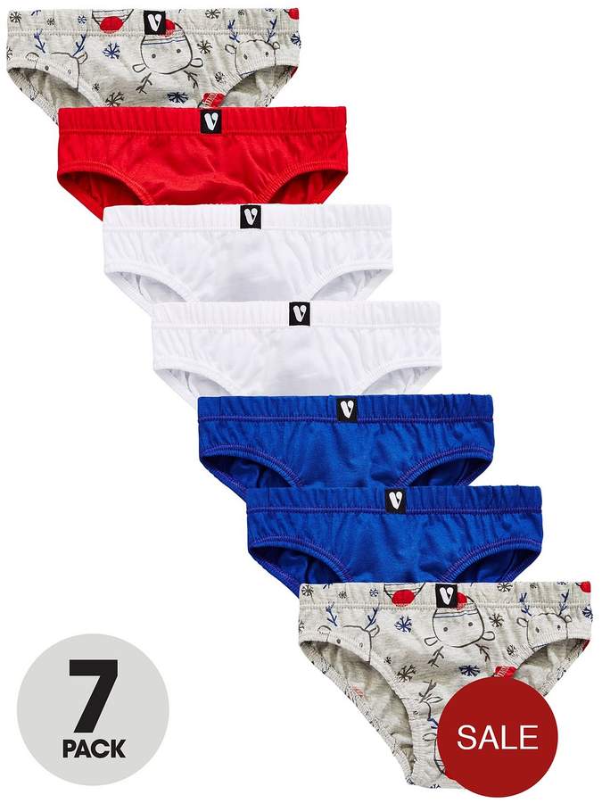 Mini V By Very Boys 7 Pack Rudolph Novelty Briefs