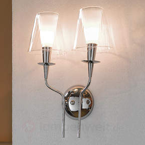 Wandleuchte Opera mit zwei Glasschirmen