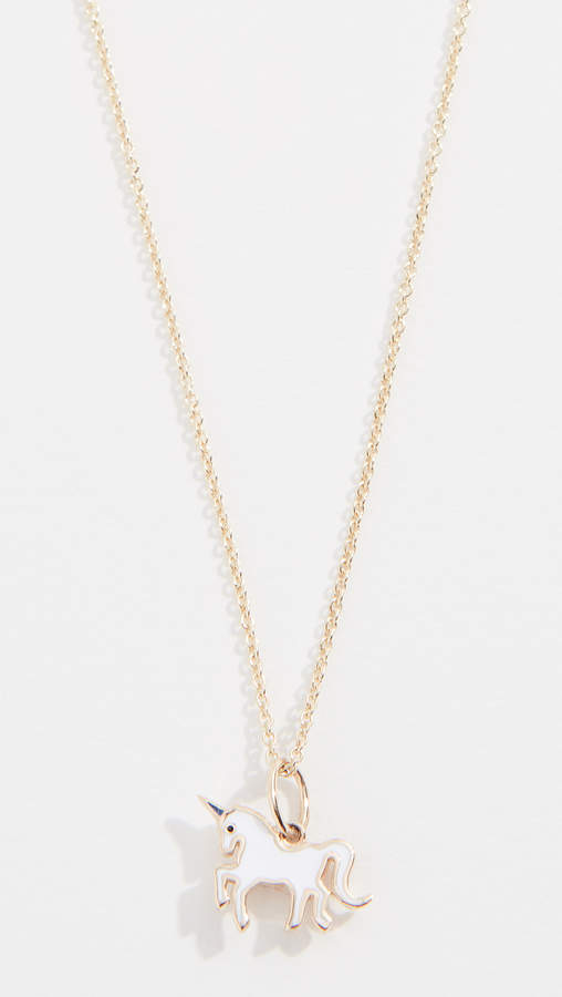 Mini Enamel Unicorn Charm Necklace