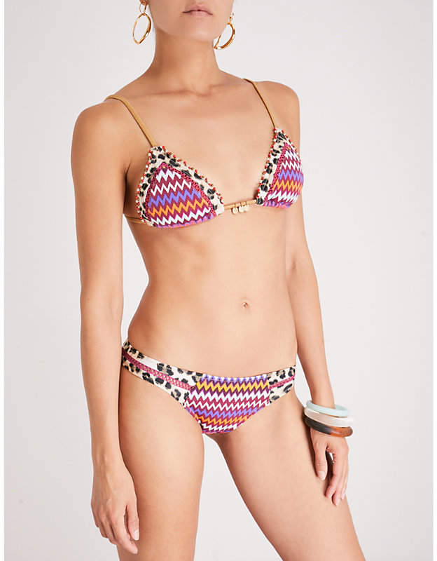Heera patchwork bikini top