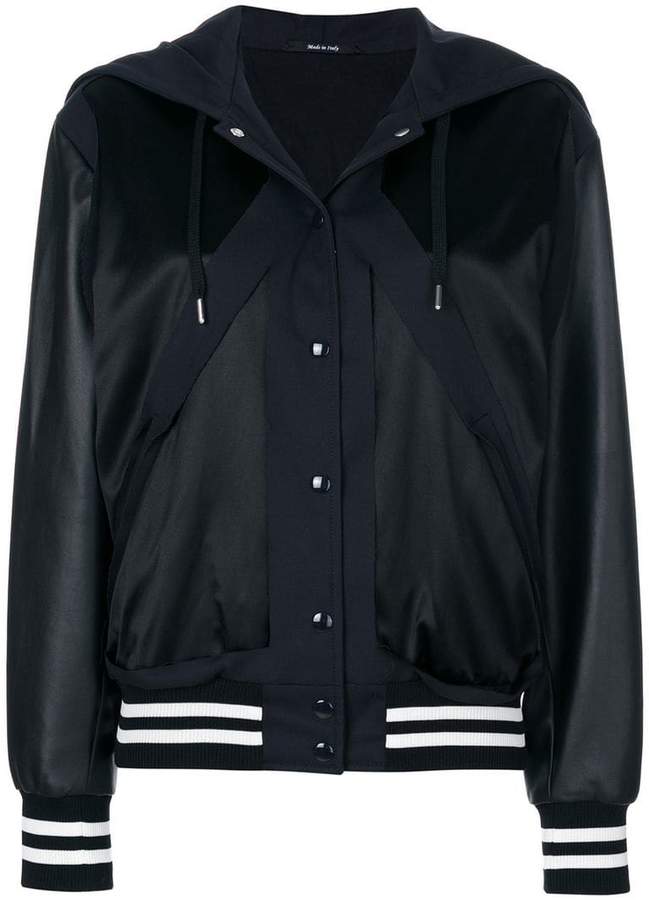 hooded stripe detail jacket