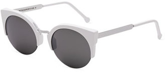 Super by Retrosuperfuture Lucia Francis Metric Cat-Eye Sunglasses, White