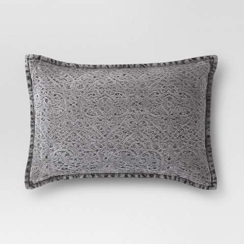 Gray Stonewashed Lumbar Pillow