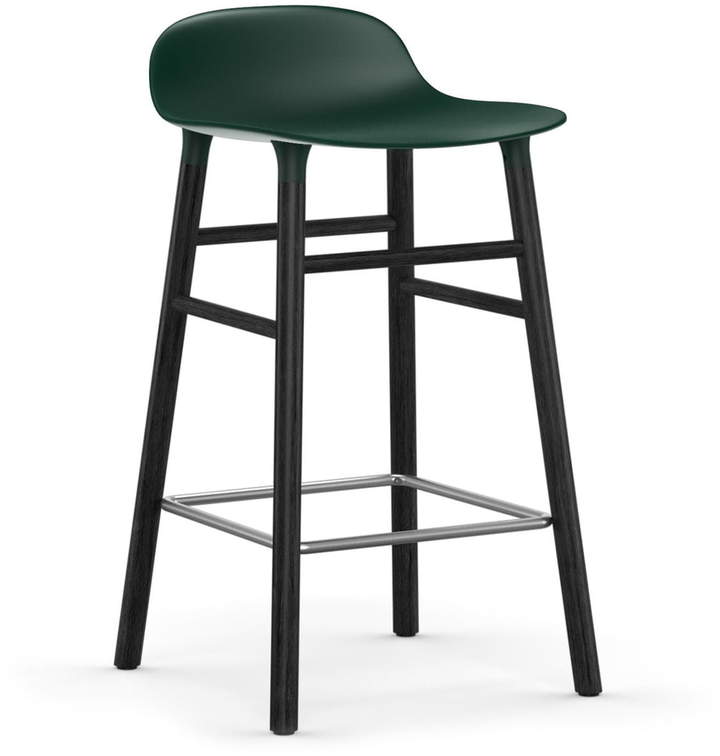 Normann Copenhagen - Form Barhocker 65 cm, Gestell Eiche schwarz / Grün