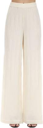 M Missoni FLARED WOOL & VISCOSE KNIT PANTS