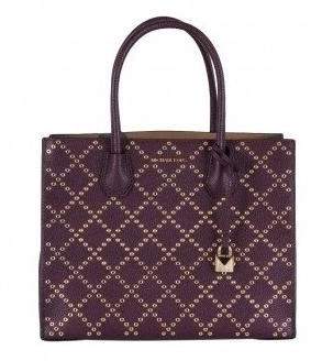 Michael Kors Mercer Studded Grommet Convertible Tote - Purple - 30F7GZ4T3U-599 - ONE COLOR - STYLE