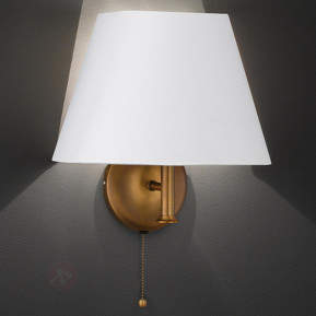 Wandleuchte List bronze Schirm weiß