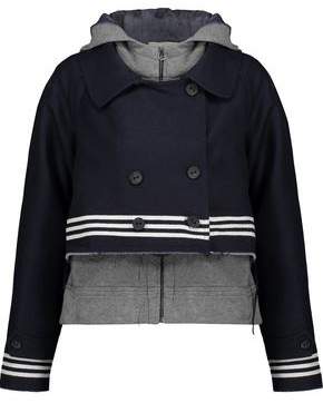 Cotton-Jersey Layered Frayed Wool-Blend Felt Jacket