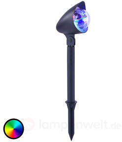 LED-Erdspießleuchte Disco m. RGB-Farbwechseleffekt