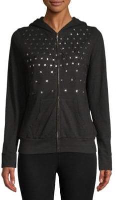 Studded Zip-Up Hoodie