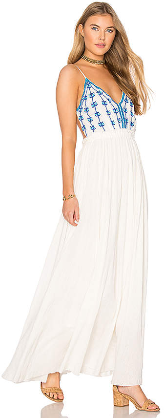  Riptide Backless Maxi Dress in Ivory