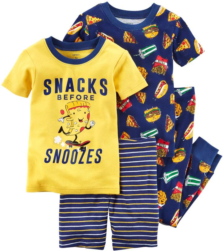 Boys 4-12 Snacks 4-Piece Pajama Set