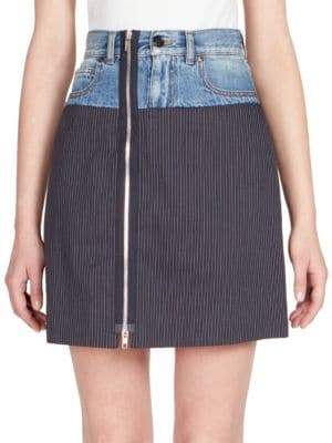 Pinstripe Denim Skirt