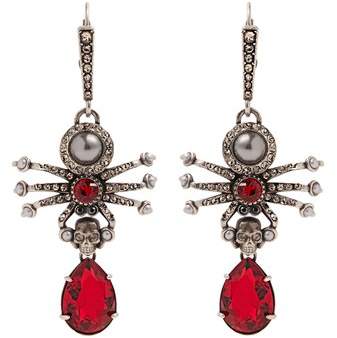 Embellished-spider earrings