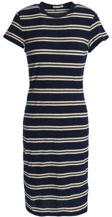 Striped Slub Cotton-Jersey Mini Dress