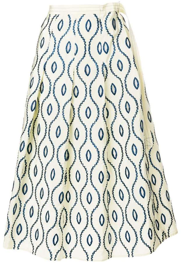 embroidered full skirt