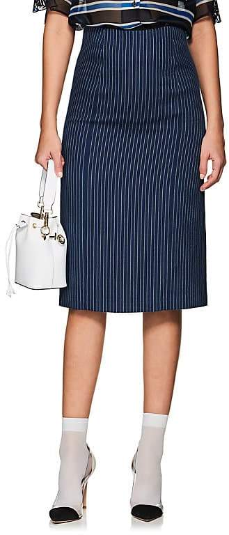 Women's Striped Cotton-Blend Pencil Skirt