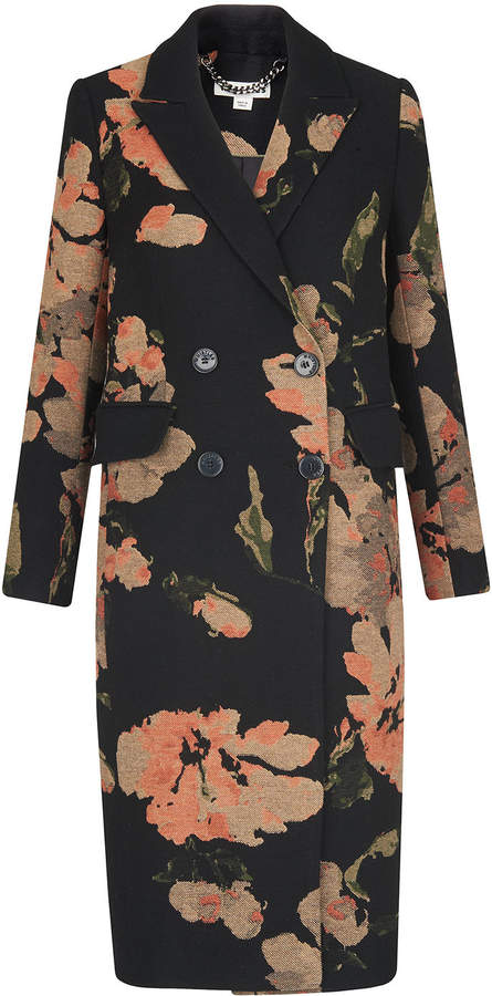 Floral Jacquard Coat