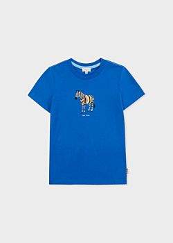Boys' 8+ Years Blue 'Zebra Coat' Print T-Shirt