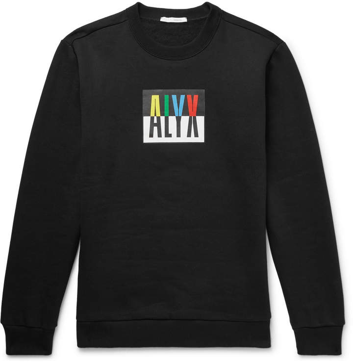 ALYX Printed Fleece-Back Cotton-Blend Jersey Sweatshirt