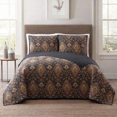 Style 212 Cambridge Twin XL Quilt Set in Black