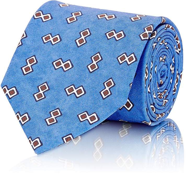 Men's Square-Pattern Silk Necktie