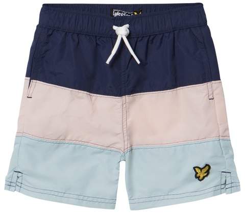 Navy, Pink and Blue Colour Block Swimshorts