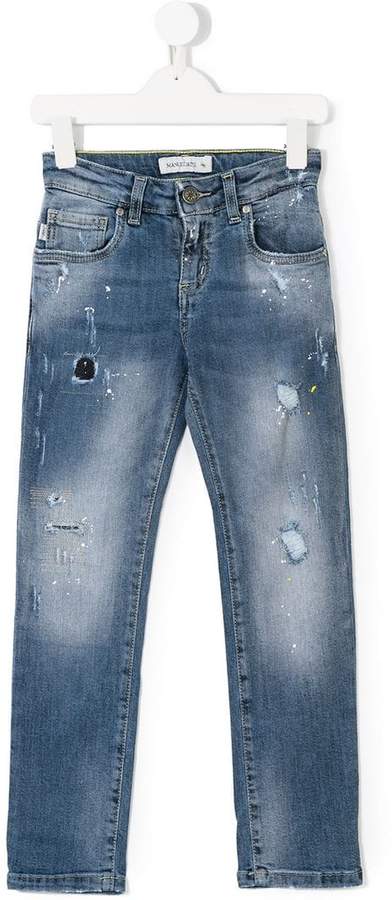 Manuel Ritz Kids paint splatter distressed jeans