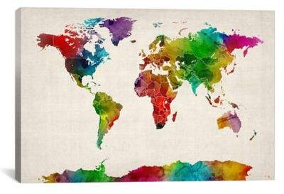 Watercolor Map of the World III
