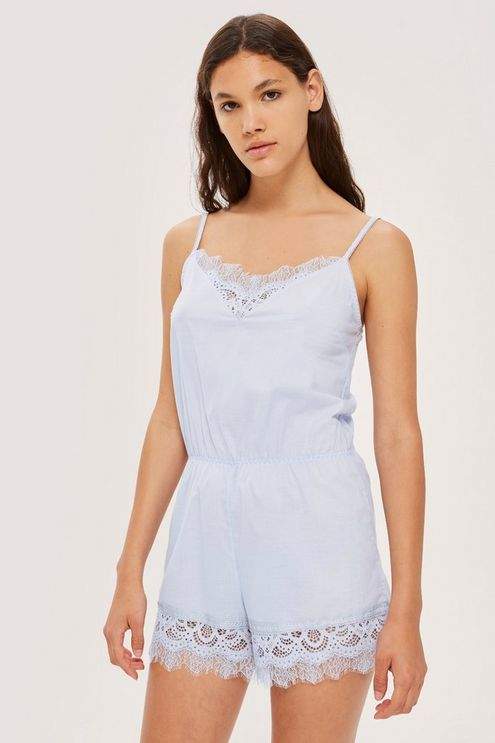 Premium cotton and lace teddy