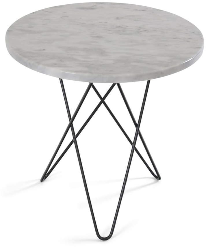 Ox Denmarq - Tall Mini O Beistelltisch Ø 50 cm, schwarz / Marmor weiß