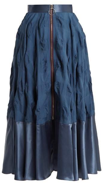 Lamina zip-through silk-blend midi skirt