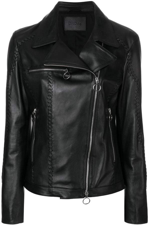 Bikerjacke mit geschnürten Elementen