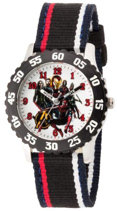 Marvel's Avengers Kid's Time-Teacher Watch with Stripe Strap