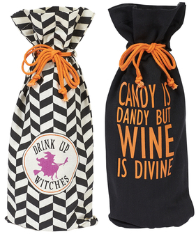 All Hallow's Eve Cotton Wine Bags (Set of 2)