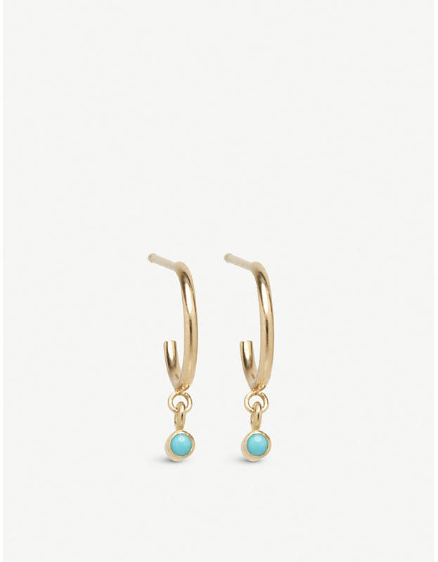 The Alkemistry Zoë Chicco 14ct yellow-gold and turquoise huggie hoop earrings