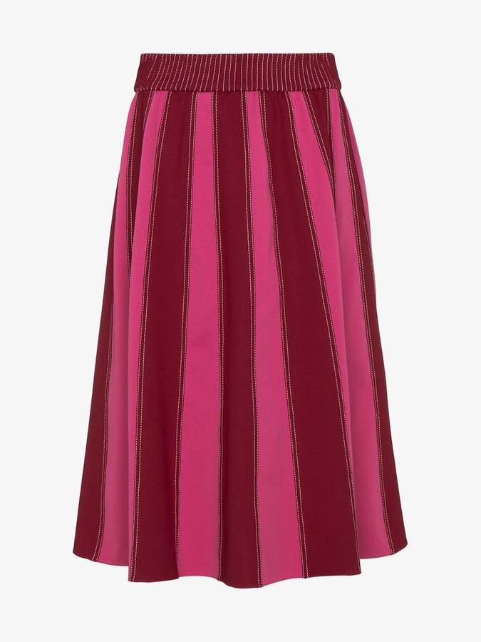 A-line midi skirt with contrasting panels