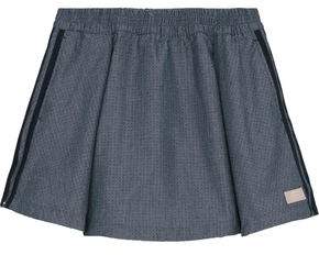 Perforated Chambray Mini Skirt