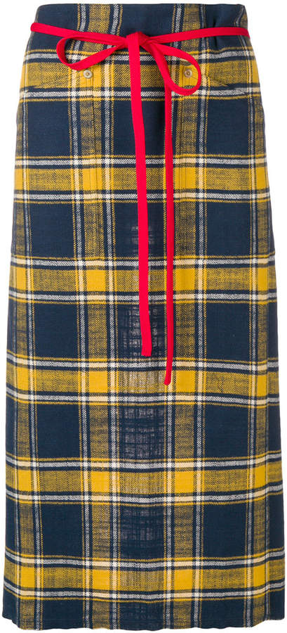 plaid A-line skirt