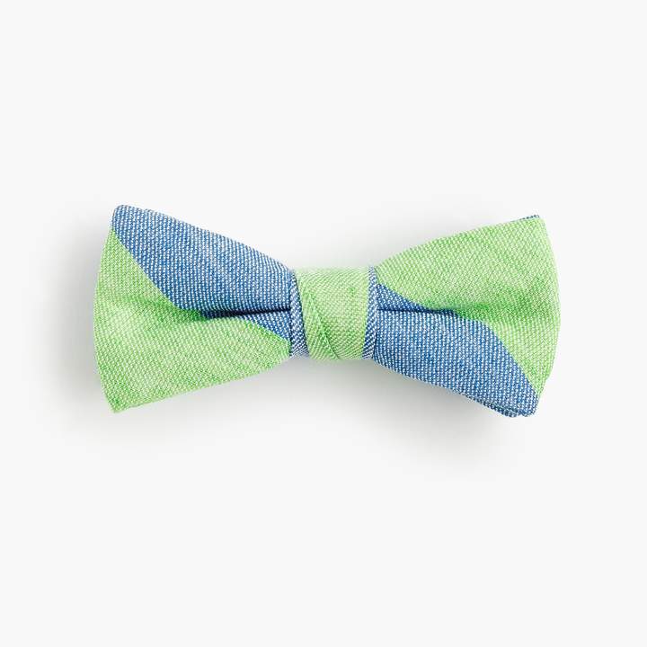 Boys' striped linen-cotton bow tie