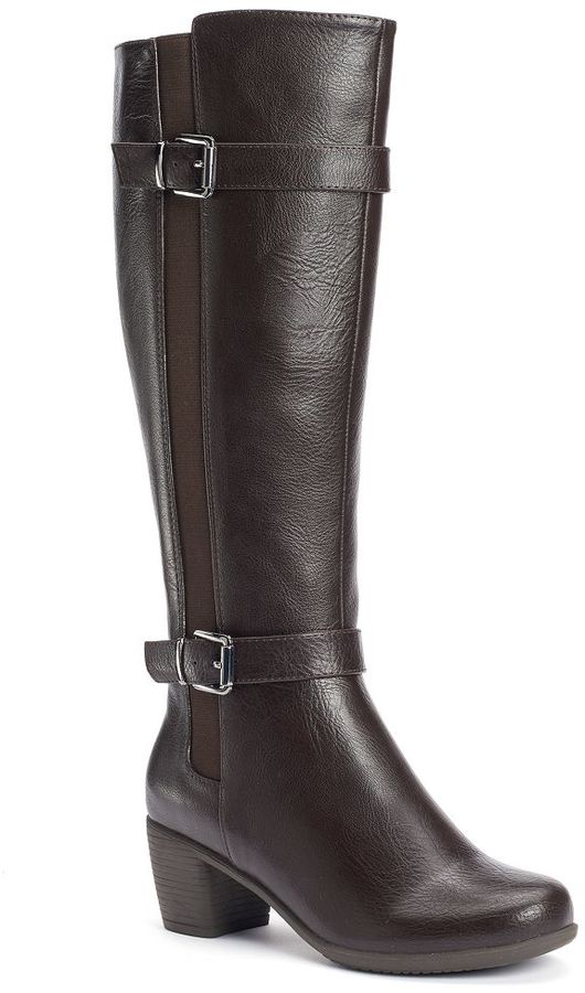 Croft & Barrow Women's Ortholite Stacked Heel Riding Boots - ShopStyle