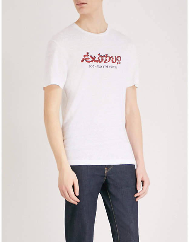 Exodus-print cotton-jersey T-shirt