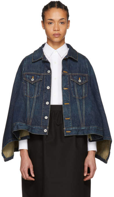 Indigo Cape Effect Denim Jacket