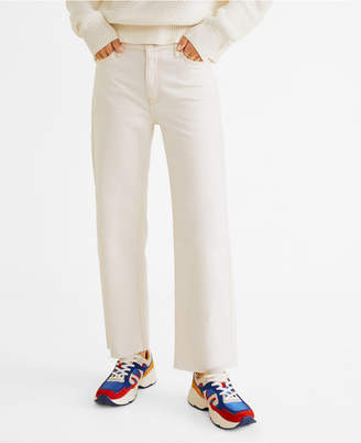 MANGO Relaxed Frayed Jeans